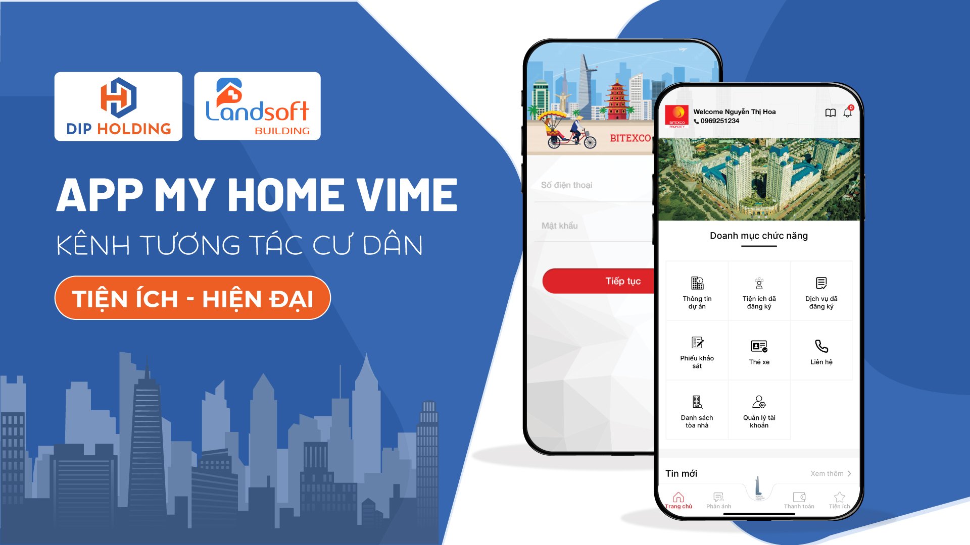 Landsoft Building phiên bản mới – Bổ sung thêm tiện ích tích hợp hóa đơn điện tử, mobile app